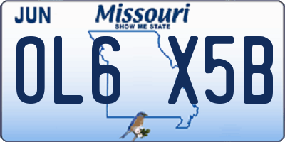 MO license plate OL6X5B