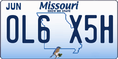 MO license plate OL6X5H