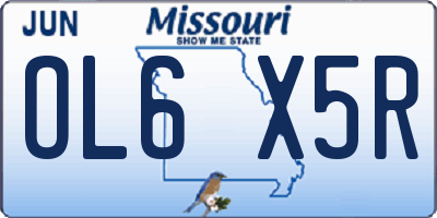 MO license plate OL6X5R