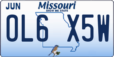 MO license plate OL6X5W