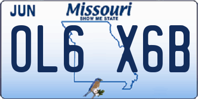 MO license plate OL6X6B