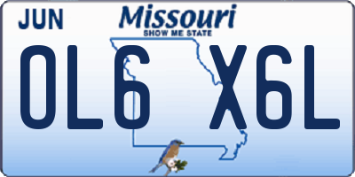 MO license plate OL6X6L