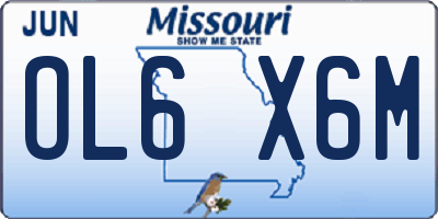 MO license plate OL6X6M