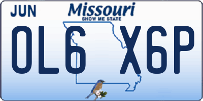 MO license plate OL6X6P