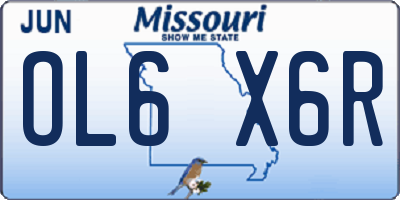 MO license plate OL6X6R
