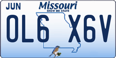 MO license plate OL6X6V