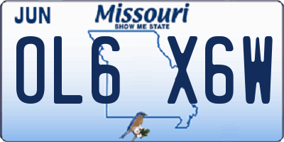 MO license plate OL6X6W