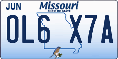 MO license plate OL6X7A