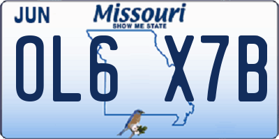 MO license plate OL6X7B