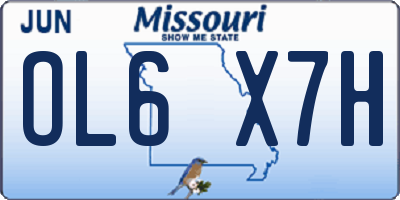 MO license plate OL6X7H