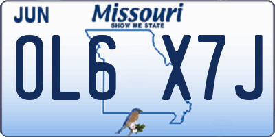 MO license plate OL6X7J