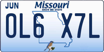 MO license plate OL6X7L