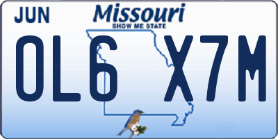 MO license plate OL6X7M