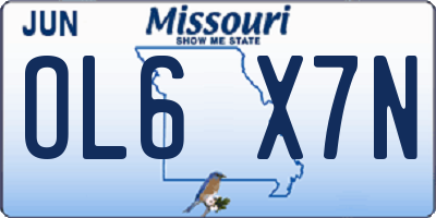 MO license plate OL6X7N