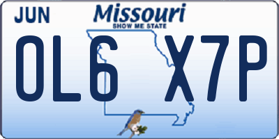 MO license plate OL6X7P
