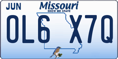 MO license plate OL6X7Q