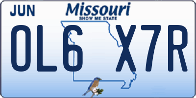 MO license plate OL6X7R