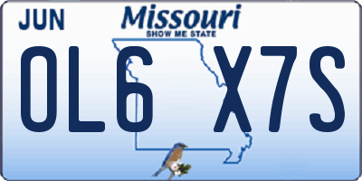 MO license plate OL6X7S