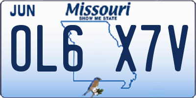 MO license plate OL6X7V