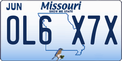 MO license plate OL6X7X