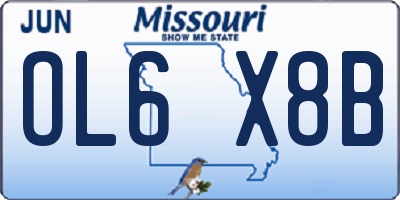 MO license plate OL6X8B