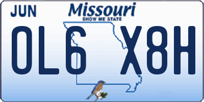 MO license plate OL6X8H