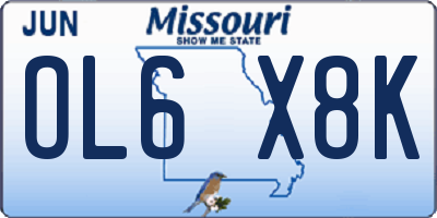 MO license plate OL6X8K