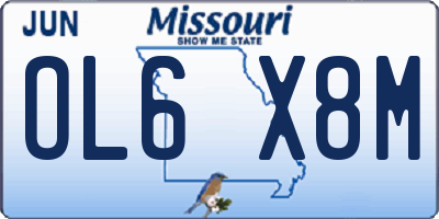 MO license plate OL6X8M