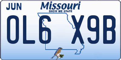 MO license plate OL6X9B