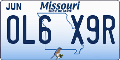 MO license plate OL6X9R