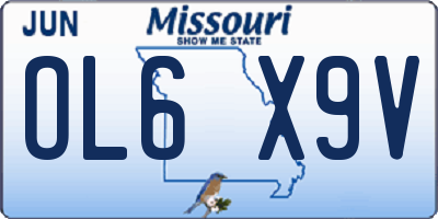 MO license plate OL6X9V