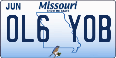 MO license plate OL6Y0B