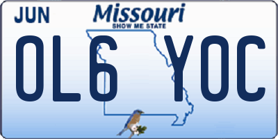 MO license plate OL6Y0C