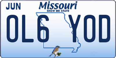 MO license plate OL6Y0D