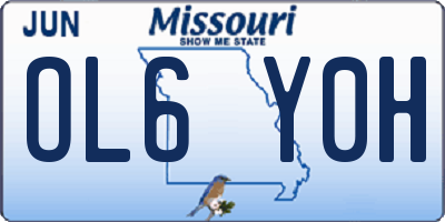 MO license plate OL6Y0H