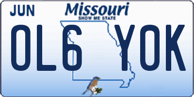 MO license plate OL6Y0K