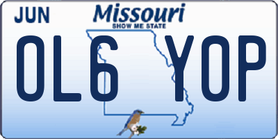 MO license plate OL6Y0P