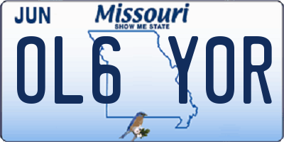 MO license plate OL6Y0R