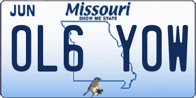 MO license plate OL6Y0W