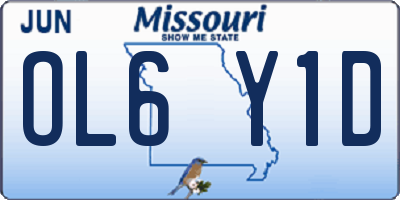 MO license plate OL6Y1D