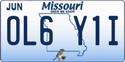 MO license plate OL6Y1I