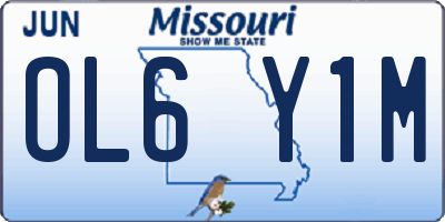 MO license plate OL6Y1M