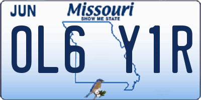 MO license plate OL6Y1R