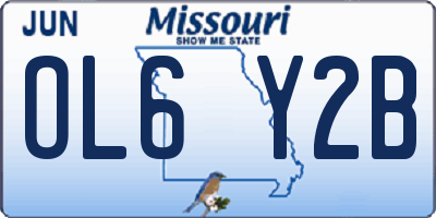 MO license plate OL6Y2B