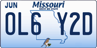 MO license plate OL6Y2D