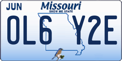 MO license plate OL6Y2E