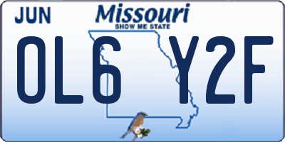 MO license plate OL6Y2F