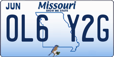 MO license plate OL6Y2G