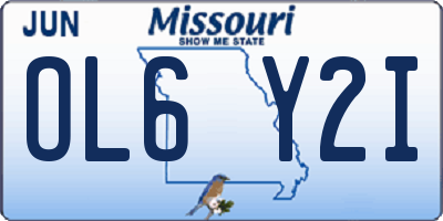 MO license plate OL6Y2I
