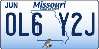 MO license plate OL6Y2J